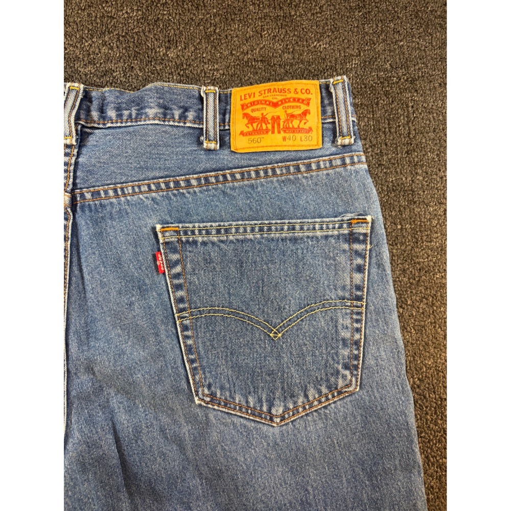 Levis 560 Comfort Fit Jeans Mens 40x30 Blue Medium Wash Loose‎ Tapered Denim